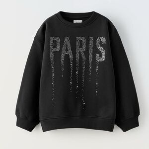 ZARA RHINESTONE  PARIS  SWEATSHIRT